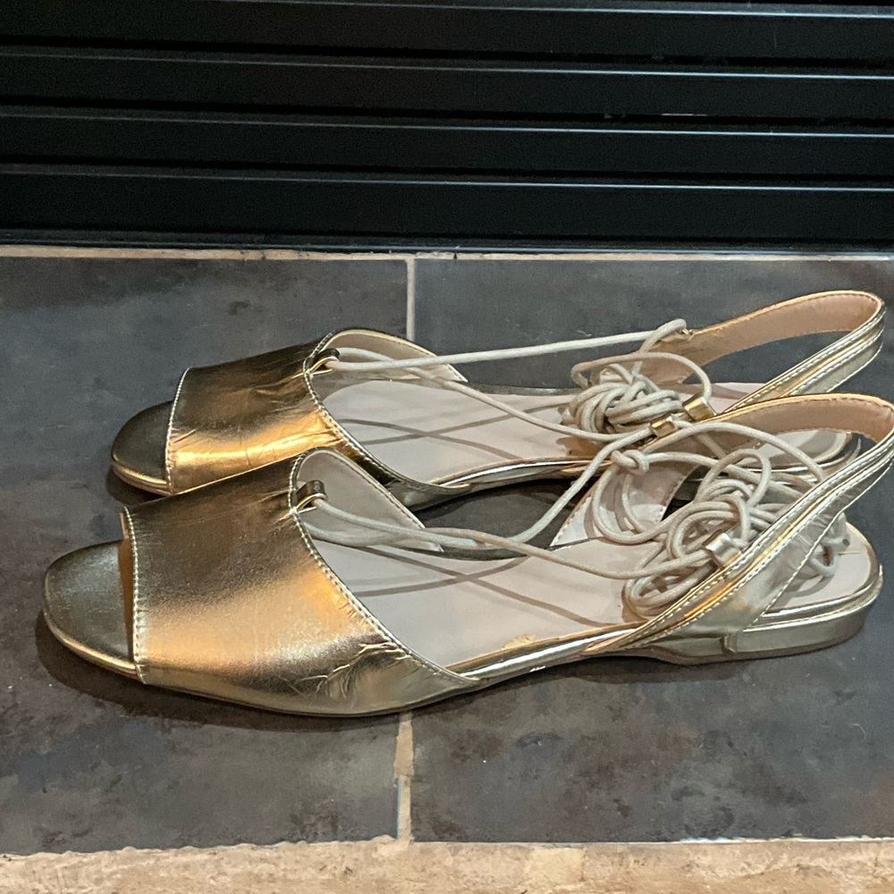 Aldo Metallic Strappy Sandals 8.5 - Picture 6 of 10